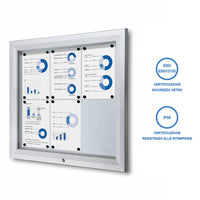 Bacheca da Esterno con Apertura a Ribalta 80,5x76x4,7 cm in Alluminio Grigio Chiaro