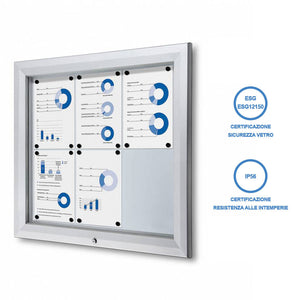Bacheca da Esterno con Apertura a Ribalta 80,5x76x4,7 cm in Alluminio Grigio Chiaro