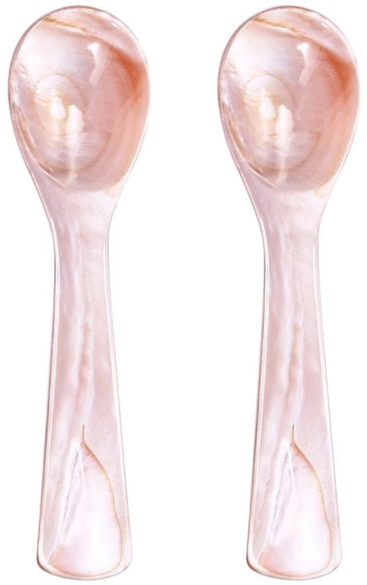 Set di cucchiai a mano per caviar - Parelmoer - Set da 2 - 9 cm - Design unico - Conservazione del sapore - Cucchiai