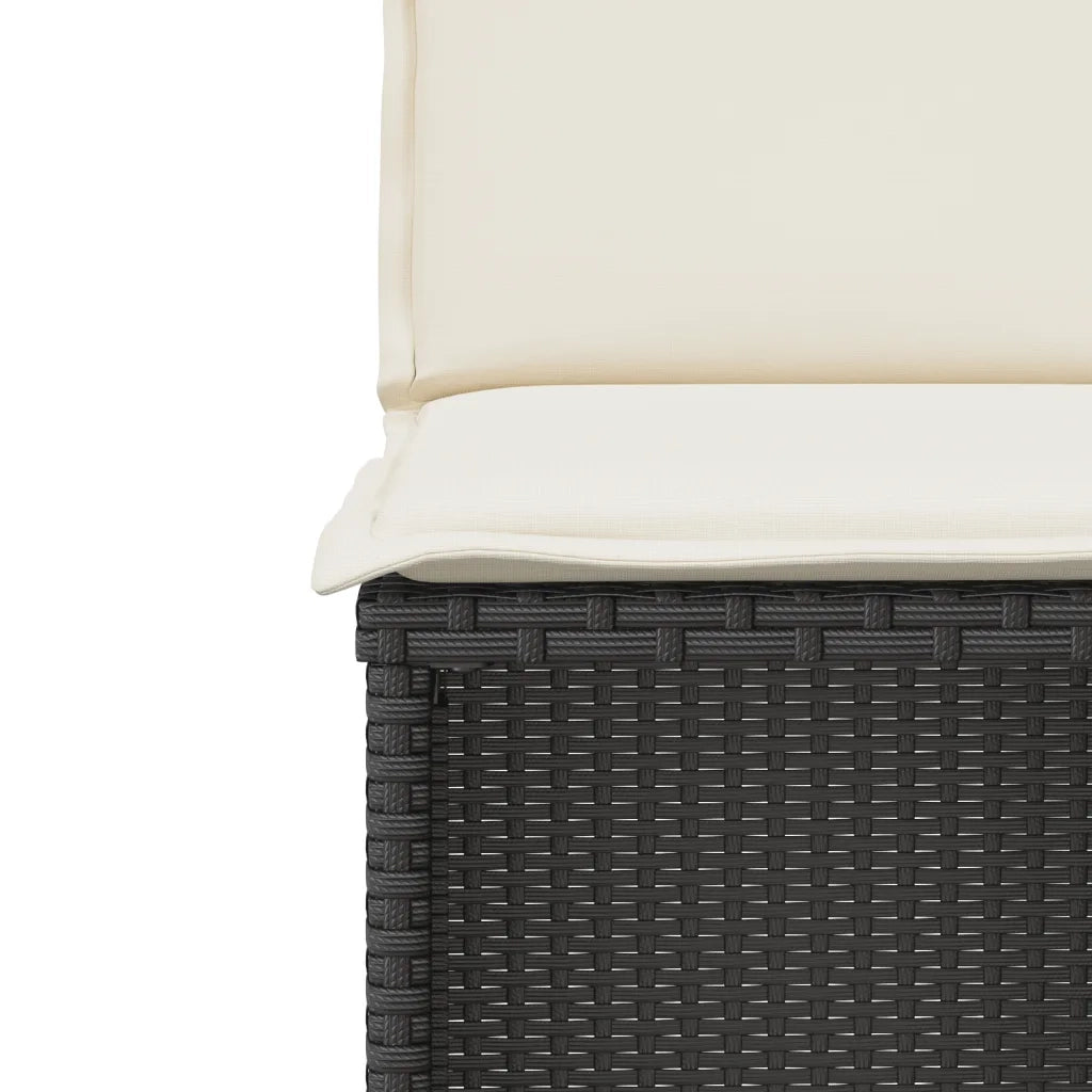 Set da BistrÃ² 3 pz con Cuscini Nero in Polyrattan