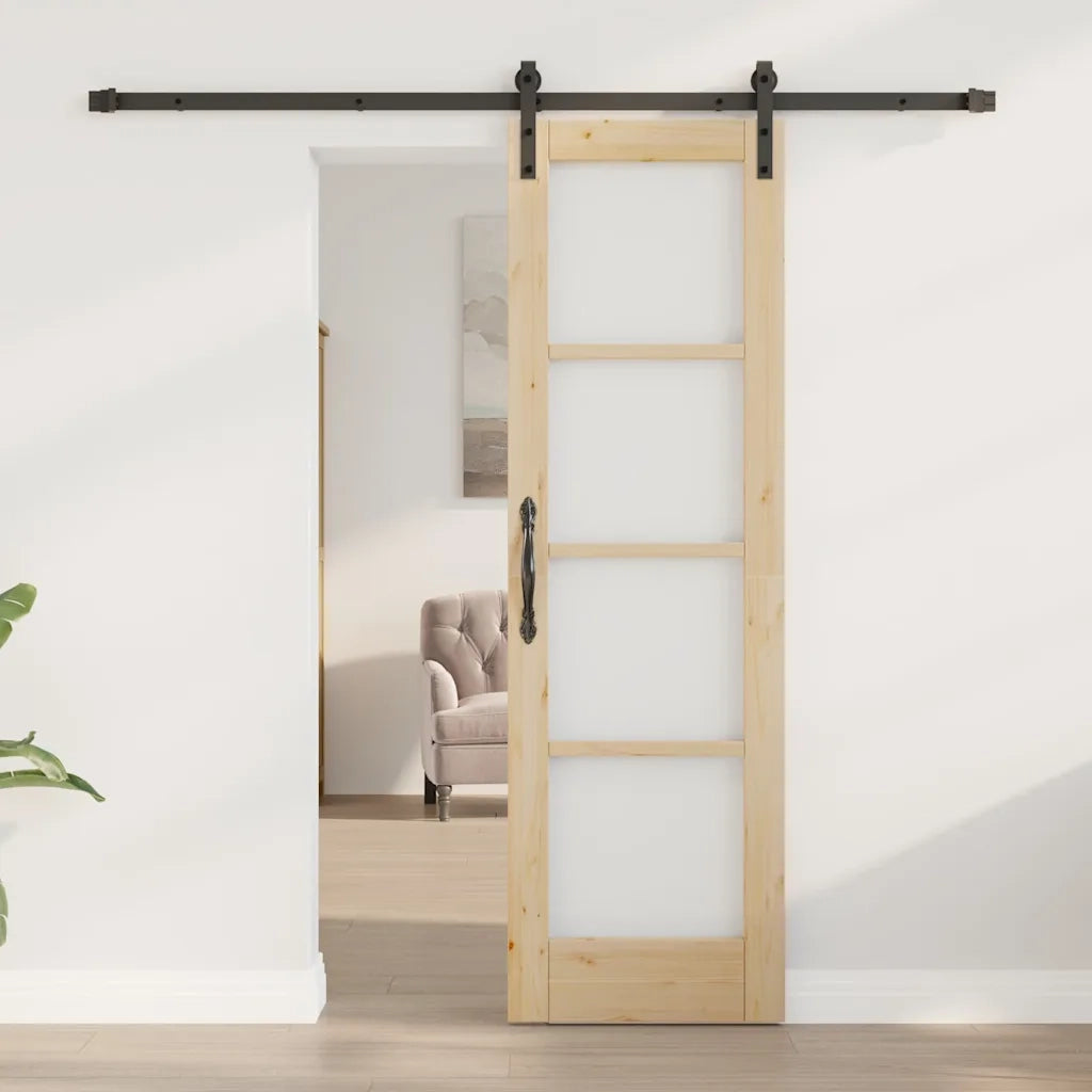 Porta scorrevole ORKDAL Naturale e Nero 61 x 198,5 cm 3331845