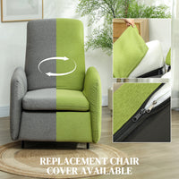 Poltrona Relax  Reclinabile con Poggiapiedi Estraibile e Copertura di Ricambio Grigio