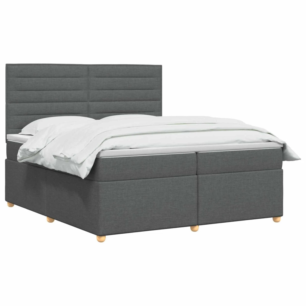Letto box spring con materasso Grigio Scuro 200 x 200 cm 3453957