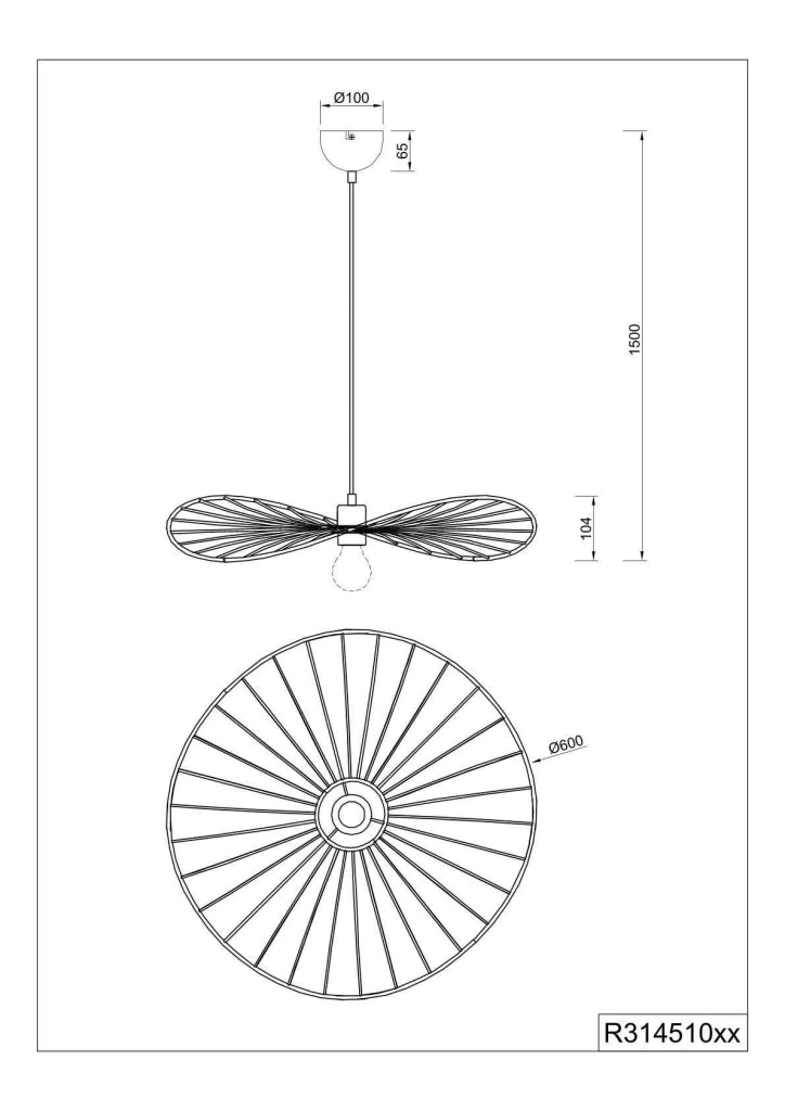 Lampada a sospensione, metallo, bianco, D 60 cm, Chapeau