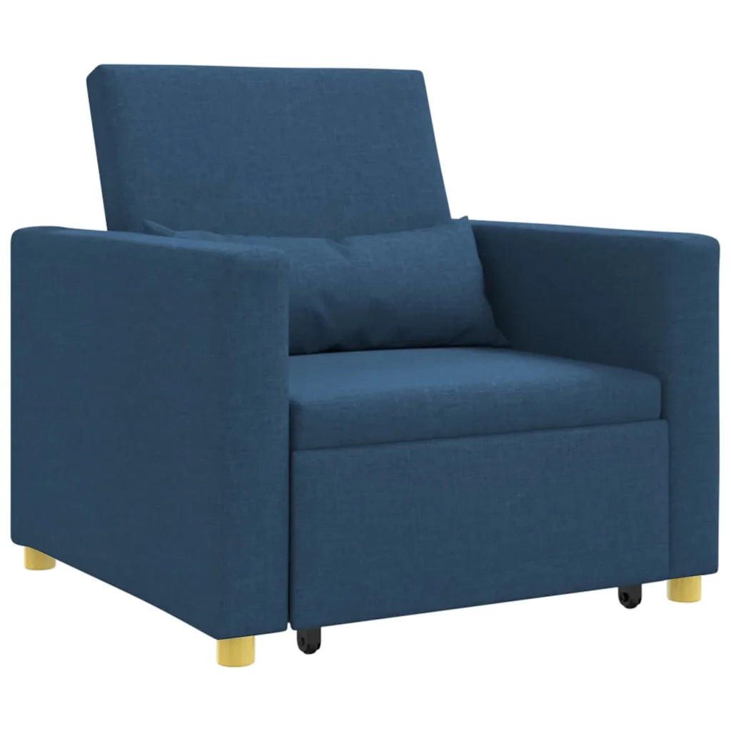 vidaXL Divano Letto Singolo Blu 90 x 165 x 87 cm Tessuto