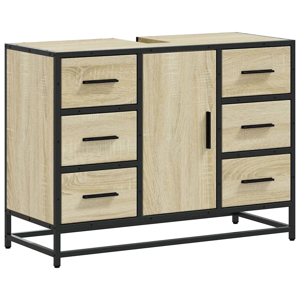 Mobile Lavabo Bagno Rovere Sonoma 60x30x60 cm Legno Multistrato 849280
