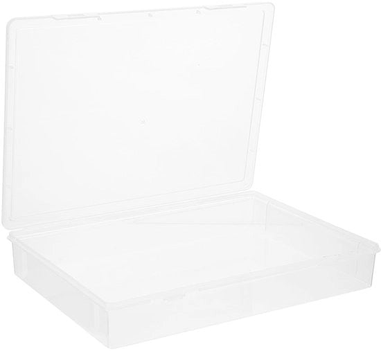 Organizzatore per documenti A4, scatola di plastica trasparente con chiusura a bottone, protettore per fascicoli staccabile per ufficio e casa