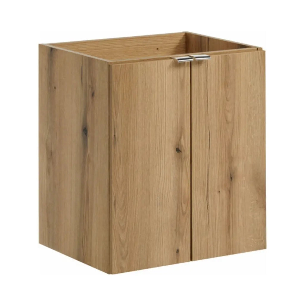 Set bagno sospeso VANO in rovere e nero 100cm: mobile sottolavabo con armadietti + piano per lavabo