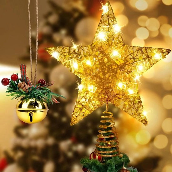 Albero di Natale 30 cm - Albero di Natale LED con campanello - Decorazione di Natale per la stanza con 20 lampioncini .