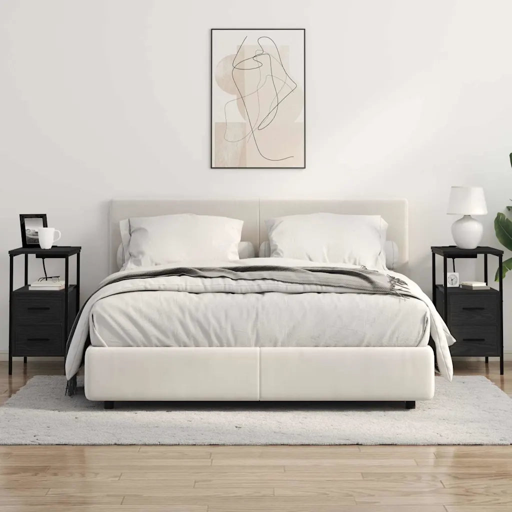 Armadio da Notte Rovere Nero 30 x 48 x 61 cm Legno multistrato 859410