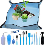 Matte acquaplanante per giardino, piantagione, imballaggio, piantagione, piante grasse, attrezzo giardino, mini attrezzo giardino, per imballaggio, piante grasse, semine, 16 pezzi, blu 100 x 100 cm