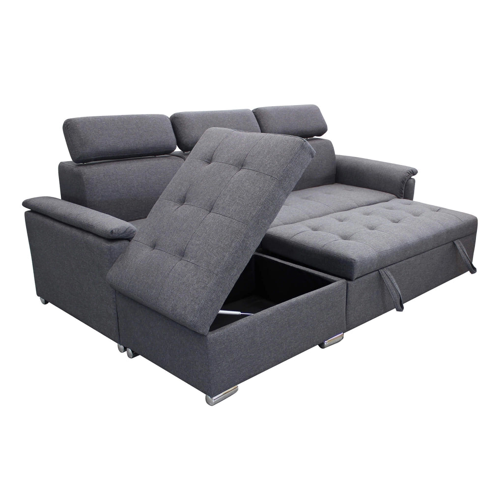 Divano Letto con penisola in Tessuto cm 234x148x84 - ALF