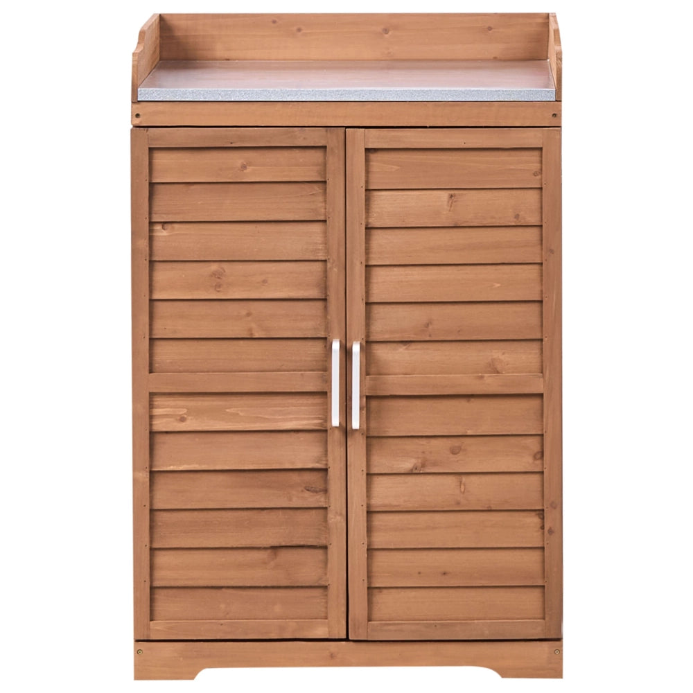 Banco da giardinaggio Legno di abete marrone scuro Mobili da esterno Resistente alle intemperie Dimensioni compatte