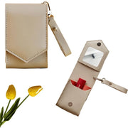 Trucco portatile in PU - con specchio - manico - impermeabile - design compattibile - bagno