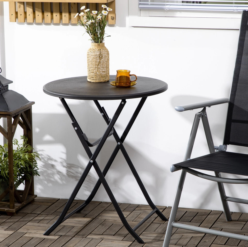 Tavolo pieghevole da esterno Ø60 cm, grigio scuro