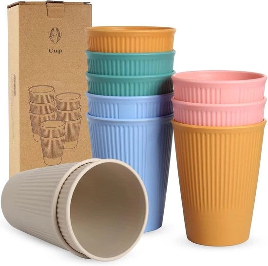 Set di bicchieri in polipropilene da 6 pezzi - Bicchieri resistenti e riciclabili - Materiale sicuro per alimenti - Resistente a microonde e lavastoviglie - 300 ml - Leggero e sostenibile
