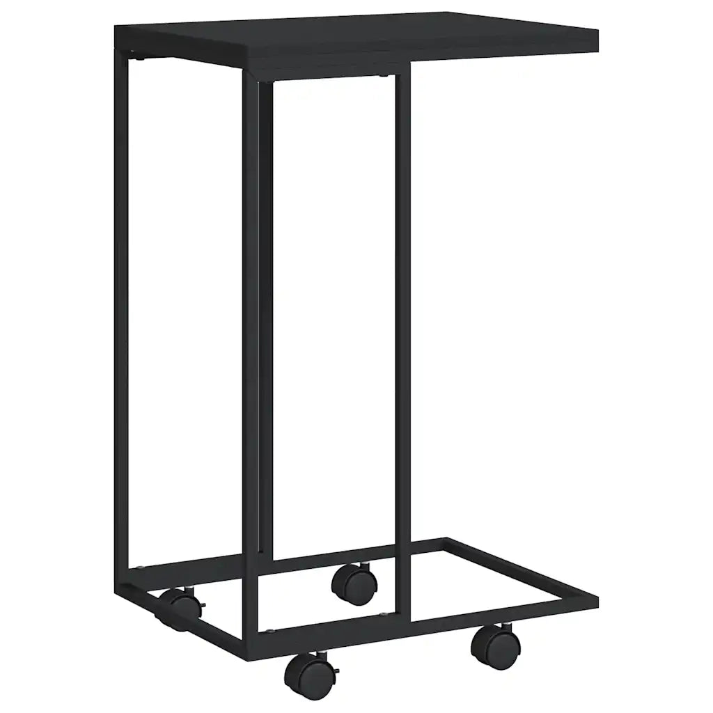 Tavolino da salotto | Tavolino da caff¨¨ | Tavolino da Soggiorno con Ruote Nero 40x30x63,5cm in Legno Ingegnerizzato