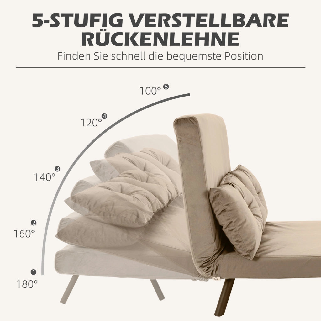 POLTRONA LETTO 102x73x81 cm Marrone Schienale 5 Posizioni Effetto Velluto