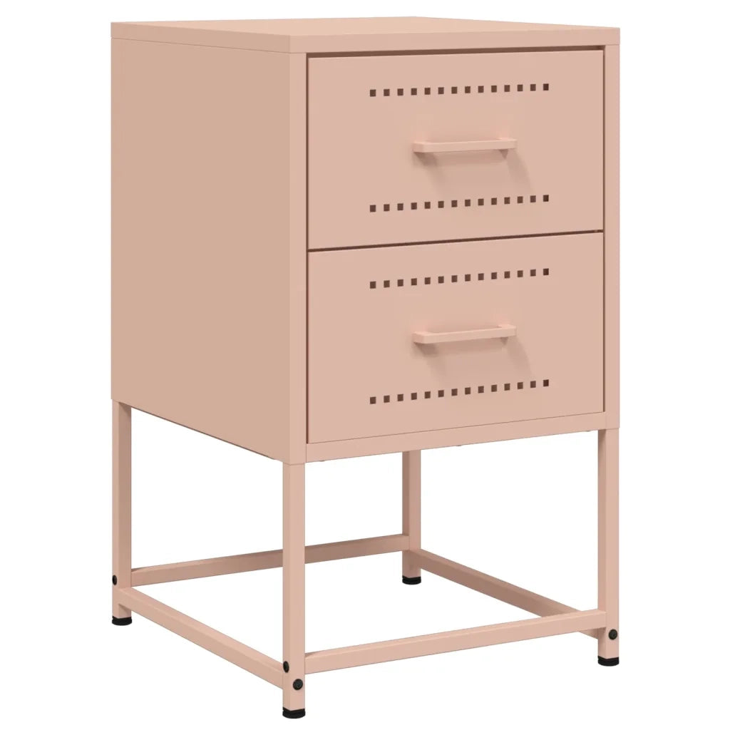 Comodino | Armadio da Notte | Mobiletto da notte Rosa 36x39x60,5 cm in Acciaio
