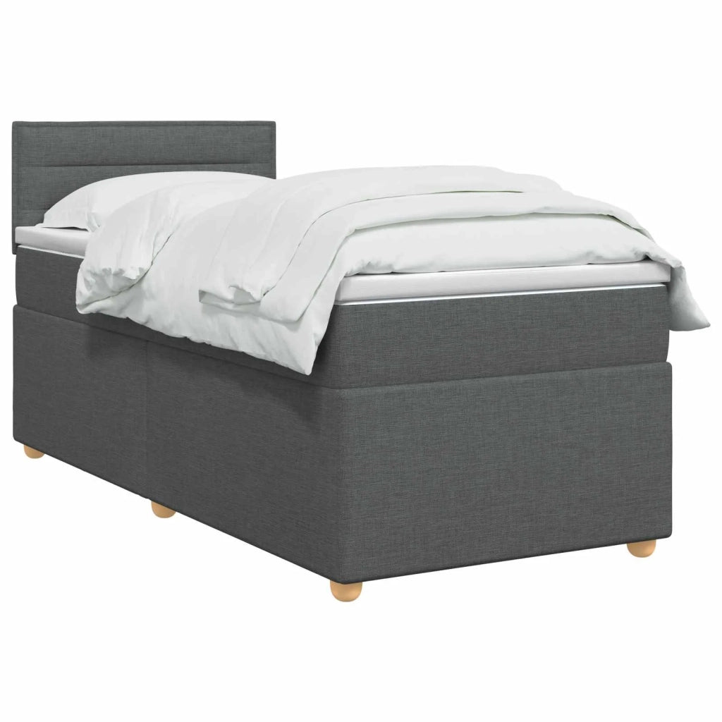 Letto box spring con materasso Grigio Scuro 80 x 200 cm Tessuto 3450819