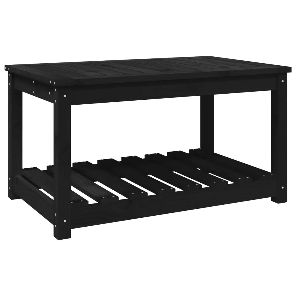 Tavolo da Giardino Nero 82,5x50,5x45 cm Legno Massello Pino 824138