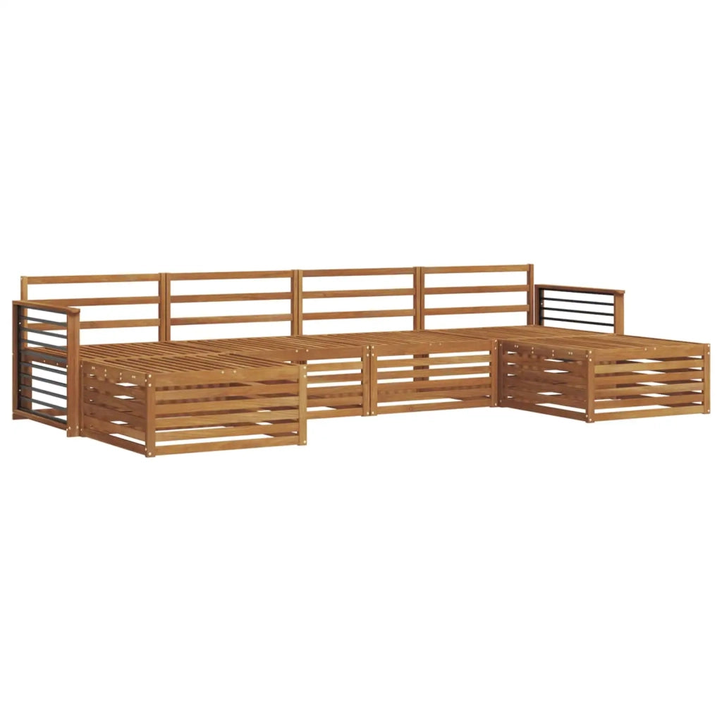 Set divani 6 pcs Naturale Legno di Acacia Massello