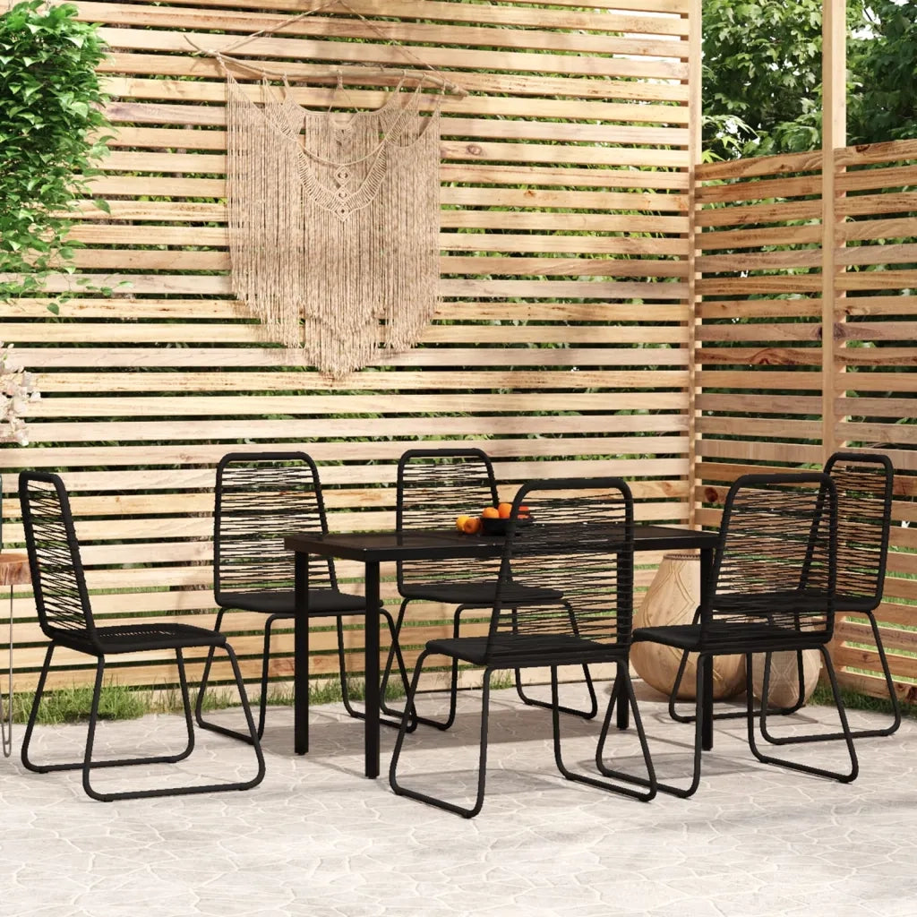 Set Mobili da Pranzo per Giardino 7 pz Nero 3099092