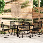 Set Mobili da Pranzo per Giardino 7 pz Nero 3099092