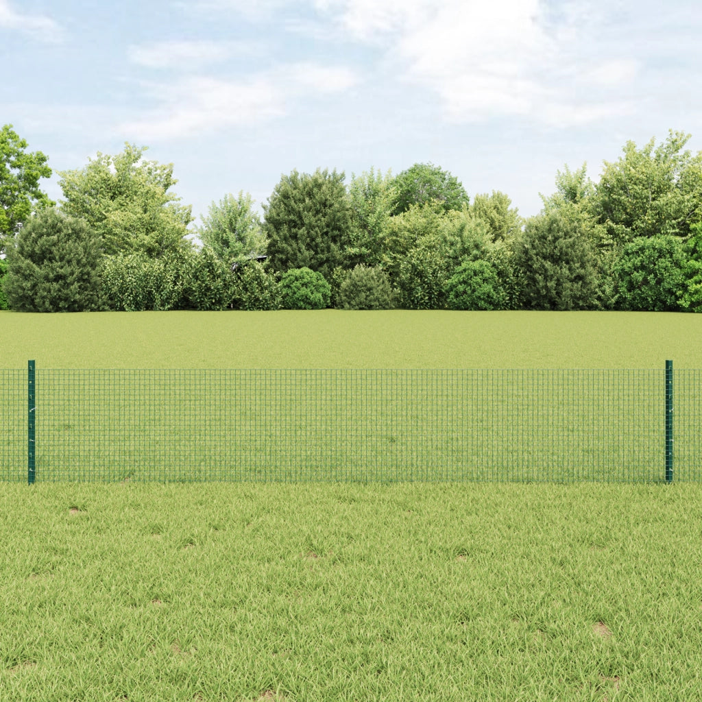 Recinzione in Rete Saldato con 5 Post U Verde 0.4x10 m Acciaio