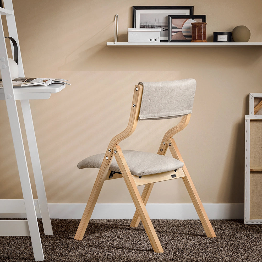 SoBuy FST40-HGx2, Lotto da 2 Sedie Pieghevoli da Pranzo con Seduta e Schienale Imbottiti, Design Elegante e Salvaspazio Sedie Pieghevoli da Interno, Perfette per Cucina, Ufficio ed Esterno, Grigio