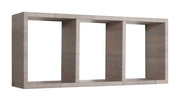 Mensola Rettangolare 3 Scomparti da Parete 70x30x15.5 cm in Fibra di Legno Tristano Rovere Moka