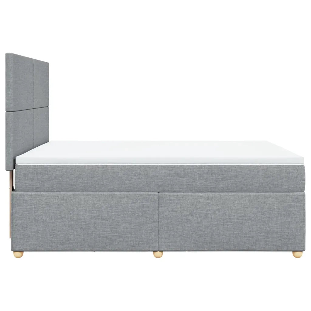 Giroletto a Molle con Materasso Grigio Chiaro 160x200cm Tessuto