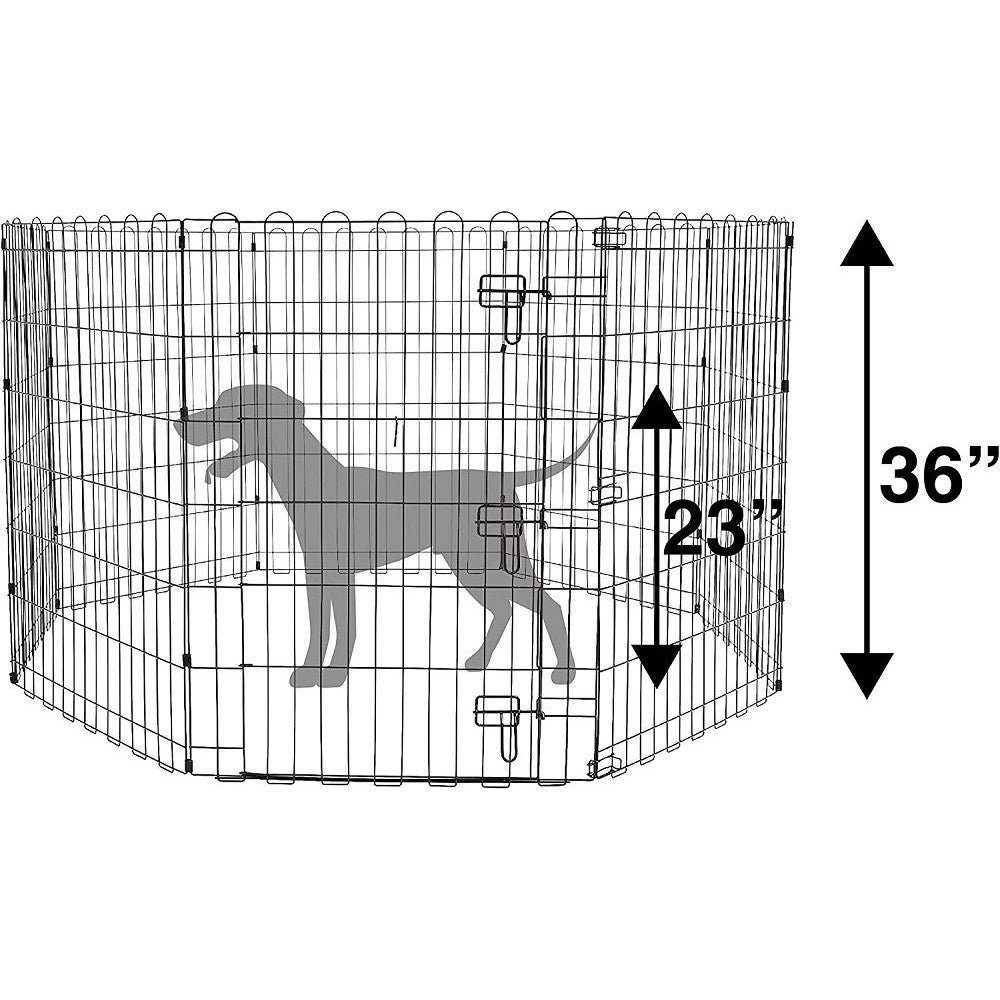 Trade Shop - Recinzione In Metallo Per Cani Pieghevole Per Esercizio 152,4 X 152,4 X 91,4 Cm -