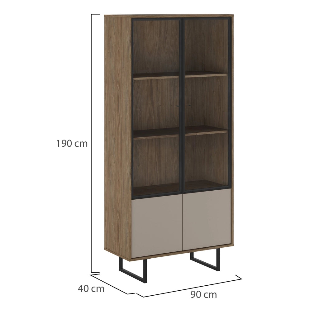 Mobile Espositore Agro, Vetrina 3 Ripiani, 190x40x90h cm Marrone Noce
