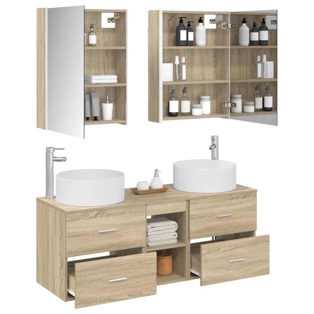 Set di mobili per il bagno 5 pcs Rovere Sonoma 3407089