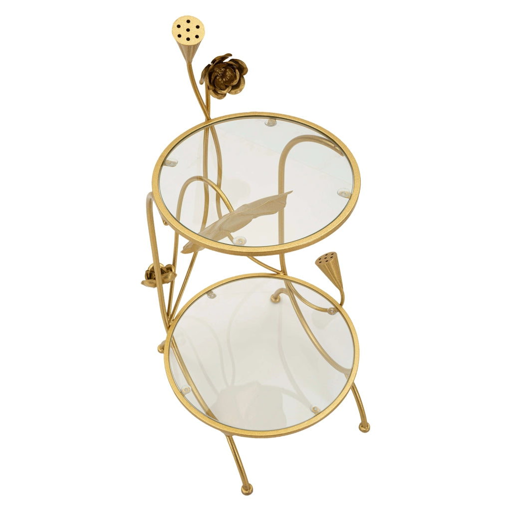 Danesami, Tavolino da Salotto Forma Rotondo, 40x40x78h cm oro