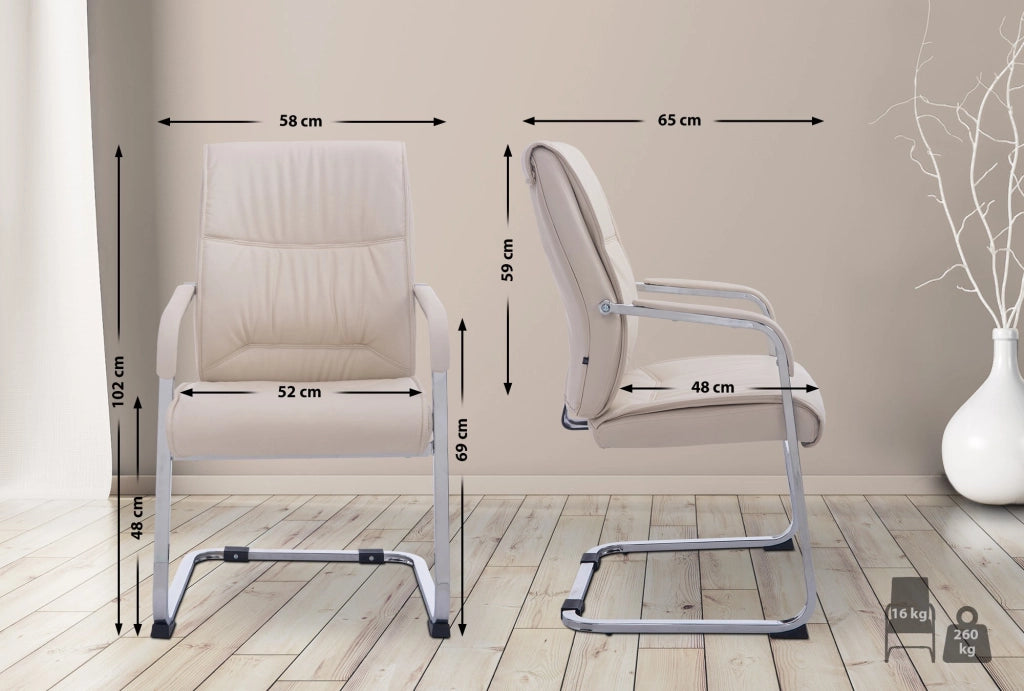 Sedia XL Anubis in similpelle crema