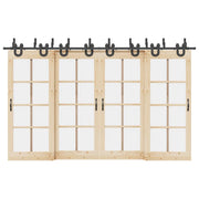 Kit di Binari per Porte Scorrevoli 366 cm Acciaio Nero 3295753