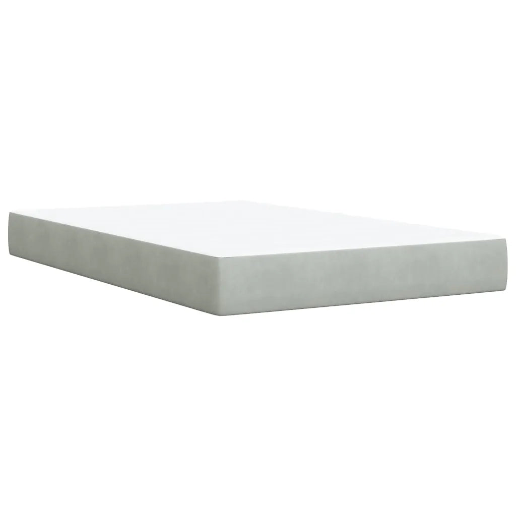 Giroletto a Molle con Materasso Grigio Chiaro 120x200cm Velluto 3293182