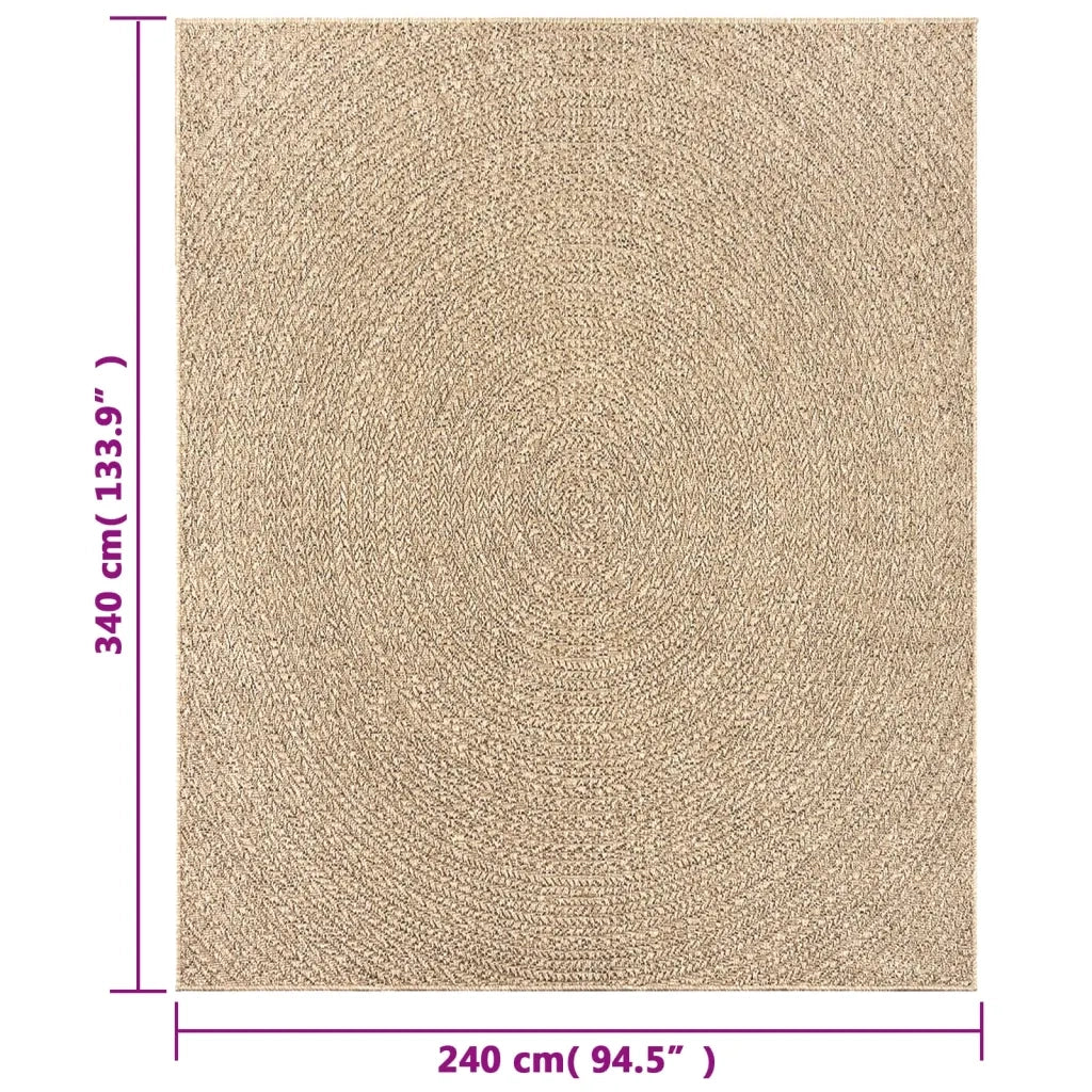 Tappeto del soggiorno | Tappeto ZIZUR 240x340 cm Aspetto Iuta per Interni ed Esterni