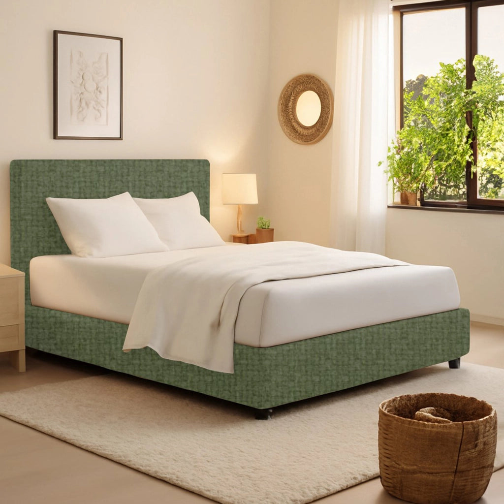Bracknell, Letto Singolo Sfoderabile Made in Italy, Verde