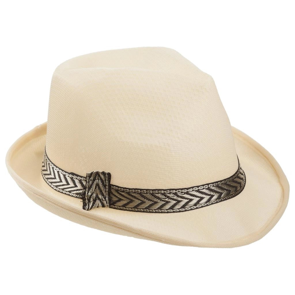 Cappello fedora panna con nastro 58