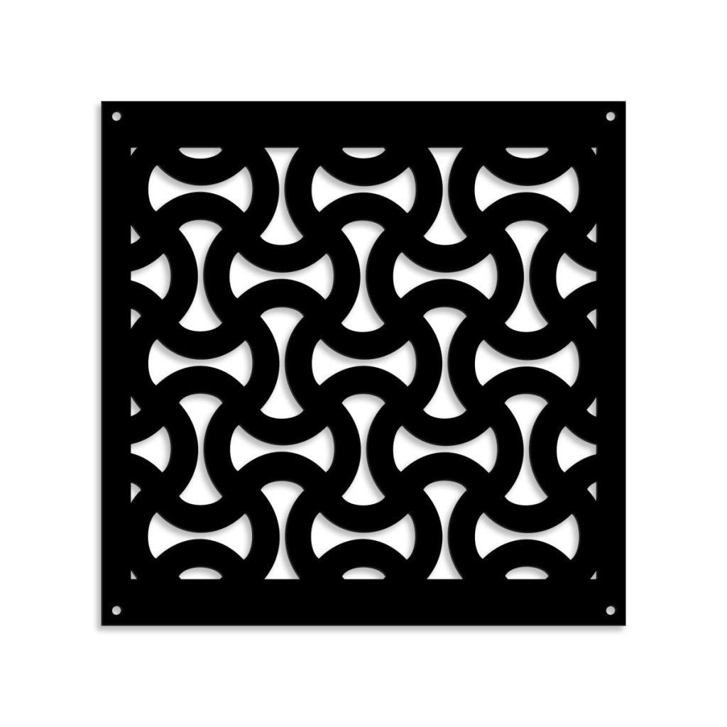 SNAKE - Pannello in PVC traforato - Parasole Misura: 48x48 cm, Colore: nero