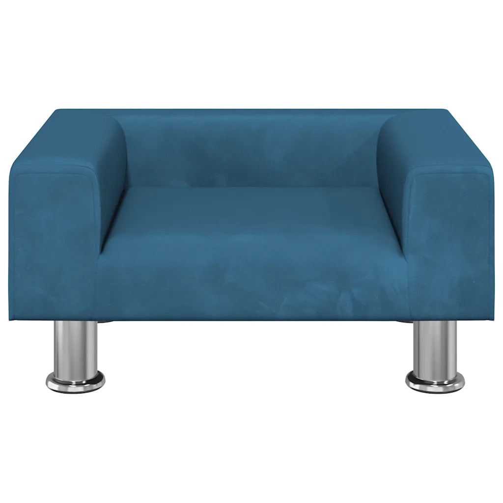 Divano per Bambini-Sofa-Divanetto Blu 50x40x26,5 cm in Velluto