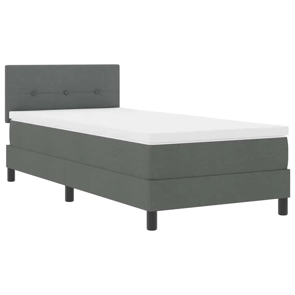 Letto a molle con testiera Grigio scuro 100 x 200 cm Tessuto 3338665