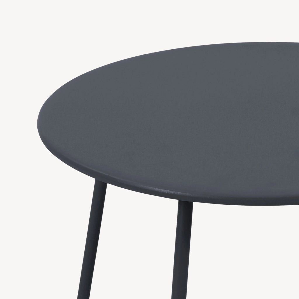 Set di 5 Mobili da Giardino Kivanta 2 Tavolini Rotondi 2 Poltrone e Divano - Grigio Scuro [en.casa]