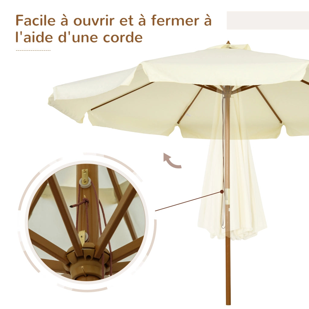 Ombrellone da giardino rotondo grande ¨C zephmum ¨C beige bamb¨´ ? 300 cm