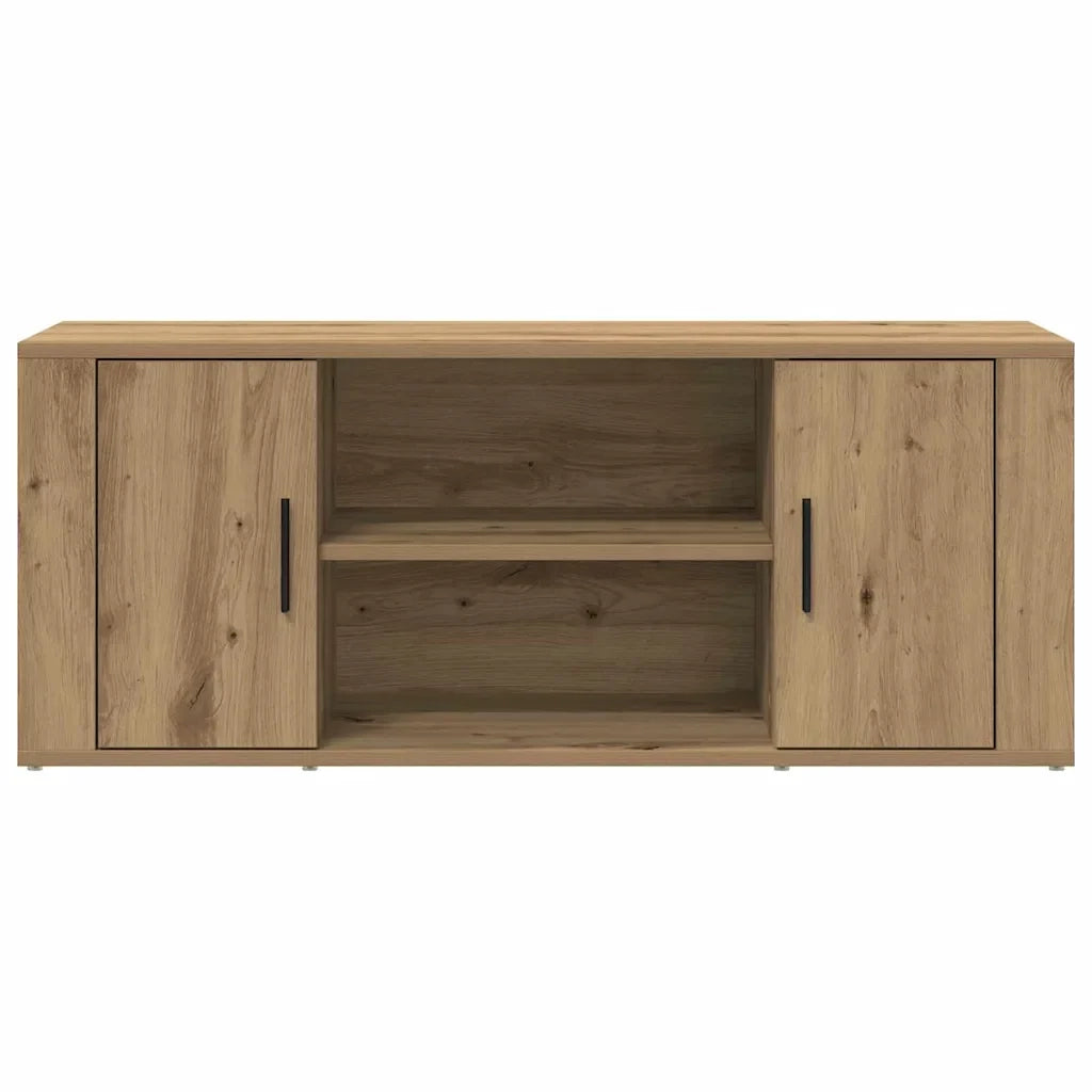 Mobile TV rettangolare moderno con pratico vano contenitore 100 x 35 x 40 cm realizzato in legno di rovere ingegnerizzato finitura artigianale 02_0051812