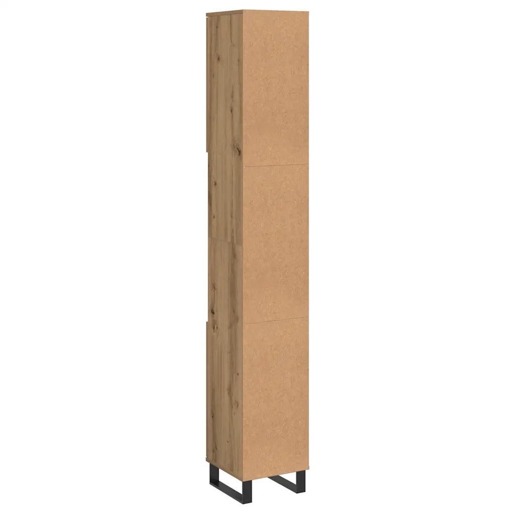 Armadietto Bagno Rovere 30x30x190 cm Legno Multistrato 857203