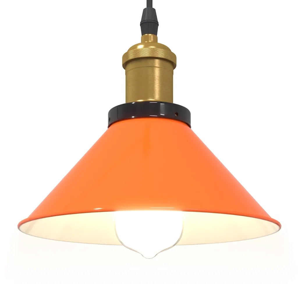 Lampada Sospensione Regolabile E27 Arancio Lucido ?22cm Metallo CFW7483967